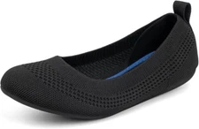 NIB ATHMILE Flat Women’s 7.5 Black Ballet Slip-on Loafers Comfort Round Toe Shoe