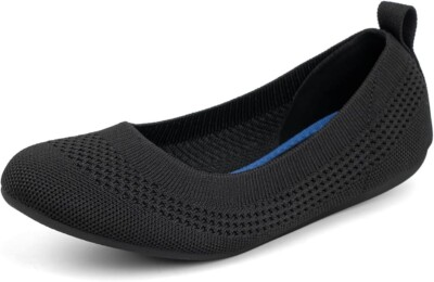 #ad ATHMILE Flat Women’s 7.5 Black Ballet Slip on Loafers Comfort Round Toe Shoes $4.99