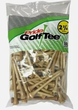 Pride Golf Tee, 2-3/4-Inch Deluxe Tee, 100 Count Bag, Natural