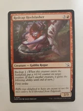 MTG Magic The Gathering Card Redcap Heelslasher Creature Goblin Rogue Red March 