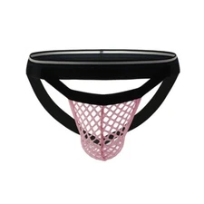 Mens Thong Jockstrap Underpants Gay Sexy Underwear Men Fishing Net Big Net Tanga