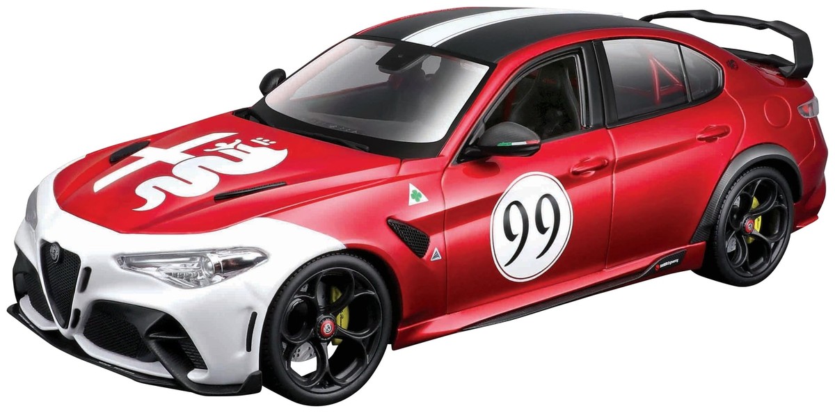 Mini Car BURAGO 1/18 Alfa Romeo Giulia GTAm No 99 MT Red