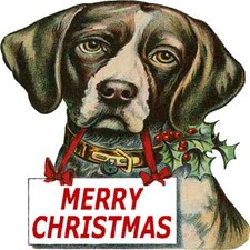 30 Custom Vintage Merry Christmas Dog Personalized Address Labels