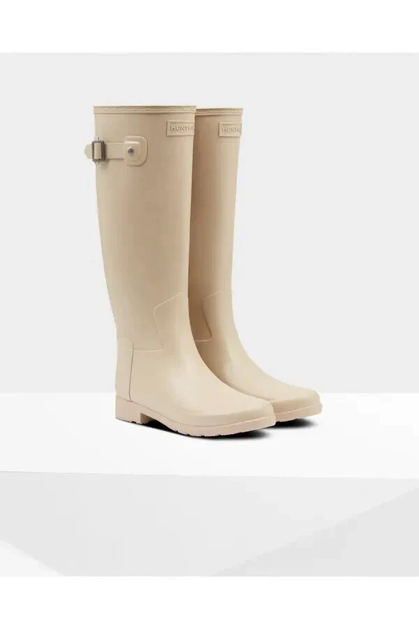 Hunter Original Refined tall rain boot Womens Size 11 NEW beige | eBay