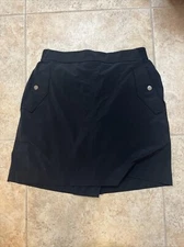 Athleta Skort Black Stretch Casual Skirt Tennis Golf Lined Snap Pockets Size 10