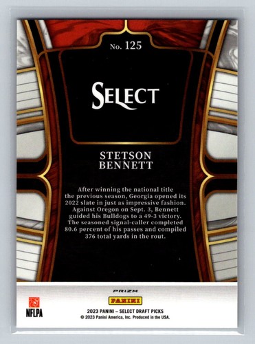 2023 PANINI SELECT DRAFT PICKS FOOTBALL STROUD - ROOKIES - LASER PRIZM - INSERT - Picture 269 of 315