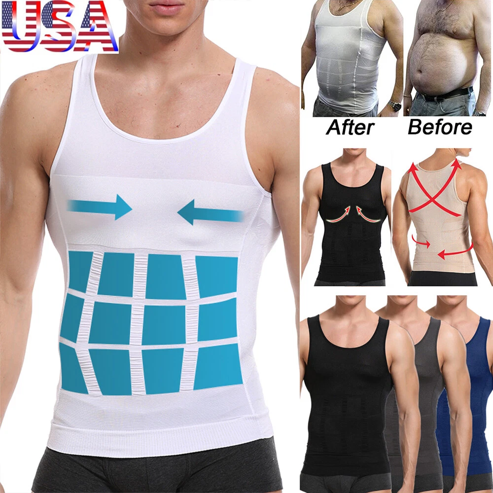 Men's Slimming Body Shaper Vest Abs Abdomen Compression Shirt