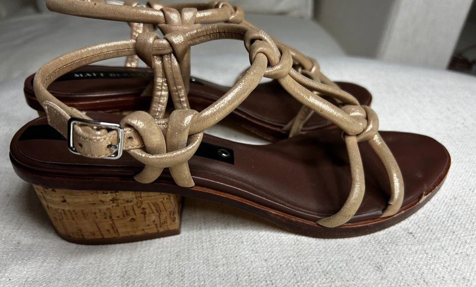 Matt Bernson Elba 凉鞋 玫瑰金结带 粗跟 圣丹斯 9 码 — 第 4/4 张图片
