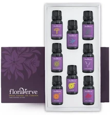 floraVerve Deluxe Essential Oils, Natural Aromatherapy Top 8 Scents Collection