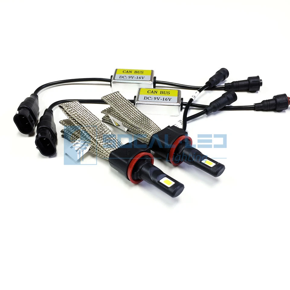 Комплект светодиодных противотуманных фар без вентилятора H11 6000K ксеноновые белые Canbus - Изображение 3 из 4