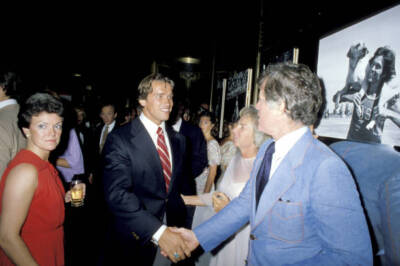 Arnold Schwarzenegger & Ted Kennedy at Party For The 7th RFK P - 1978 Photo 1
