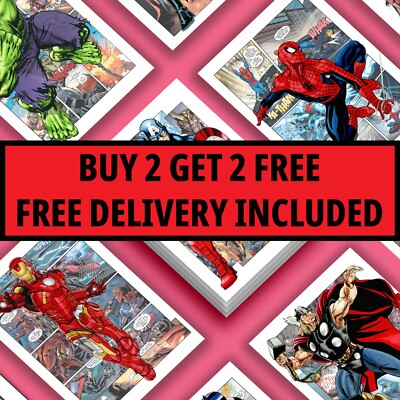 Superheld Poster Drucke Wandbilder Comic Buch Stil Poster Marvel DC Druck