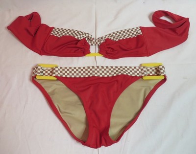 yellow checkered bikini
