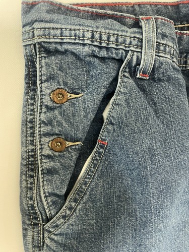 VINTAGE Tommy Jeans Carpenter Cargo Blue Denim 80s 90s TAG Size 32 REAL: 32 X 31 - Picture 5 of 17
