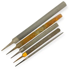 Nicholson 12, 14, 17 in Mixed Bastard Round and Half Round File Set, 5 Pcs, USA