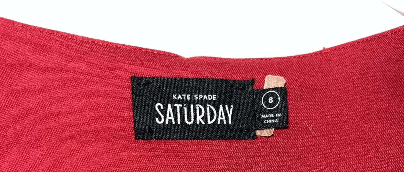 Abito smanicato Kate Spade Saturday donna MED rosso scollo a V con zip frontale e tasche