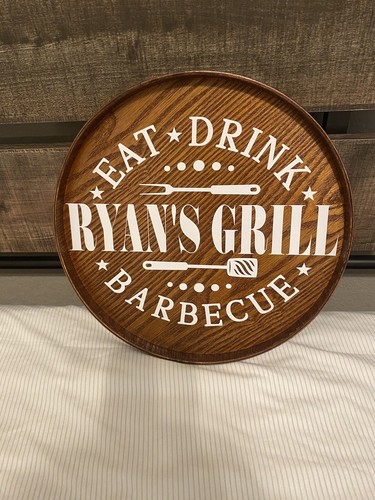 Custom Large Round Wood Serving Tray Wooden Plate Tea Food Server Dishes Cafe - 第 1/10 張圖片