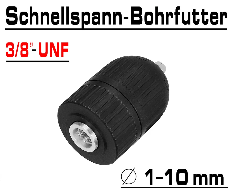 Schnellspannbohrfutter Für Akkuschrauber 3/8" Aufnahme / Bohrer Gr. Ø 1,0 - 10mm - Bild 2 von 2