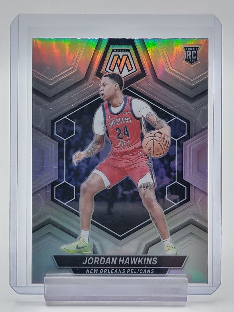 JORDAN HAWKINS 2023-24 MOSAIC ROOKIE SILVER PRIZM PELICANS #243 RC Q2405