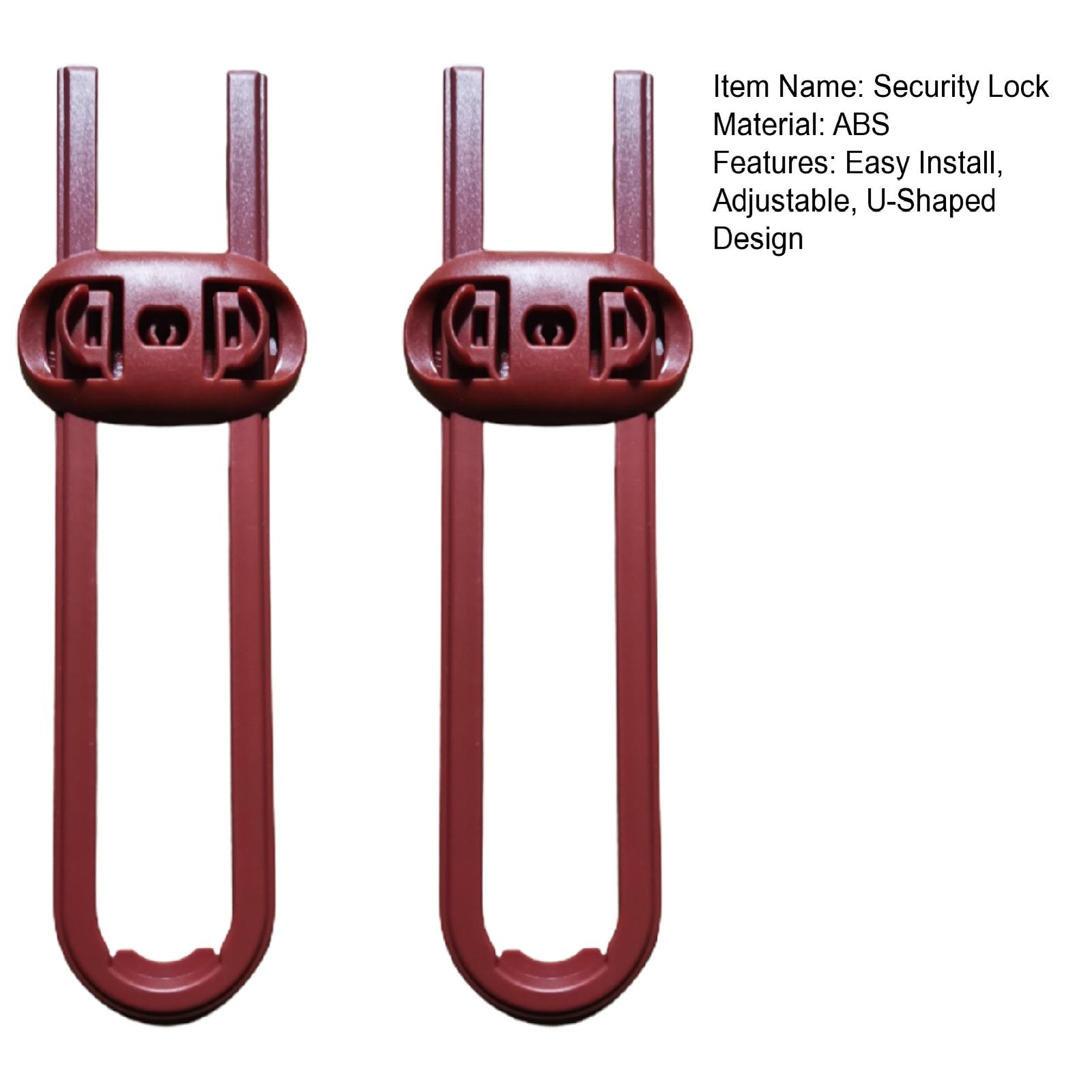 Adjustable Length Sliding Door Lock Nodrill Installation Security U