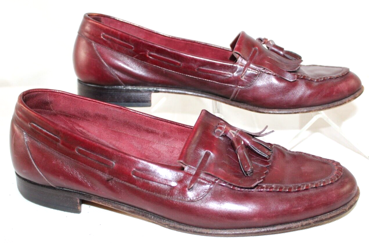 Bally Mens 10 D Lorenzo Kiltie Tassel Loafer Burgundy  display picture 2