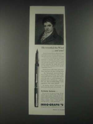 1946 Ink-o-Graph Pen Ad - Robert Fulton - He Wrestled the Wind and Won