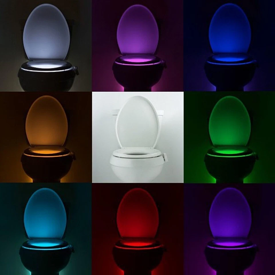 TEMPO DI SALDI Luce Led per Water WC 8 Colori Illuminazione RGB Bagno Con Sensor - Immagine 2 di 4