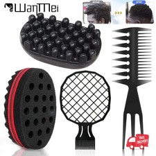 2/3pcs Hair Brush Kit Afro Twist Hair Sponge Mesh Comb Double Sided Hair Pick Co