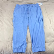 NWT Hanes Comfort Fit Scrubs Pants Womens Blue Odor Control Stretch Cool SZ 3XL