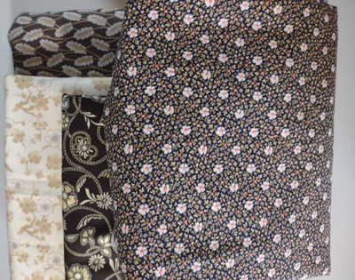 Lot Of 4 Cotton Prints Fabric Quilts /Crafts /Sewing Remnants 14+ yds. (Lot 7)