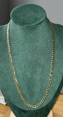 Sterling Silber 925 Gold Vermeil Kubanische Gliederkette 20'' 23,6g gemarkt Italien 925