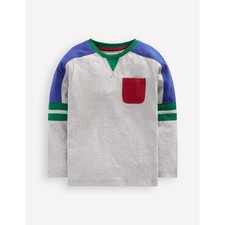 Mini Boden Boys Colour Block T-Shirt 5-6Y Grey Marl Colourblock NWT