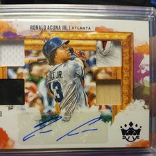 2020 Panini Diamond Kings #DKQ-RA Ronald Acuna Jr. Quad Material Signatures #/20