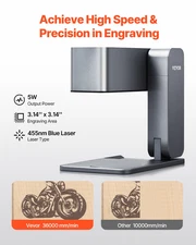 VEVOR Portable Laser Engraver, 600 mm/s High Speed, 5W Handheld Engraving Machin