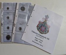 KIT ALBUM + PAGINE PER COLLEZIONE MONETE ORO VITTORIO EMANUELE III TIPOLOGICO