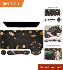 Large Gaming Mouse Pad with Wrist Rest Set 4in1 Ergonomic Desk Mat Office Key...