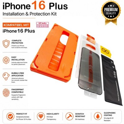3-Pack Privacy Screen Protector kompatibel mit iPhone 16 Plus + Lens Kit