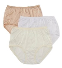 Shadowline 17642X Plus Nylon Modern Brief Panty - 3 Pack