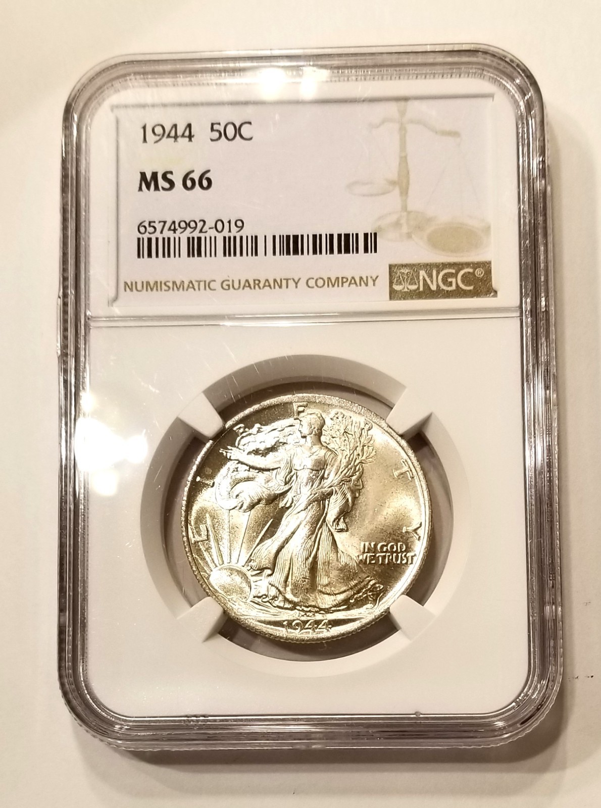1944 Walking Liberty Half Dollar NGC MS 66 Superb Looks Much Better