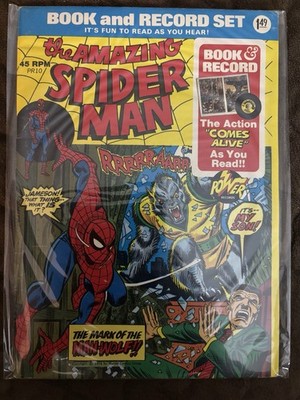 Amazing Spider-Man Book & Record Set PR10 (1974 Power Records, Marvel)