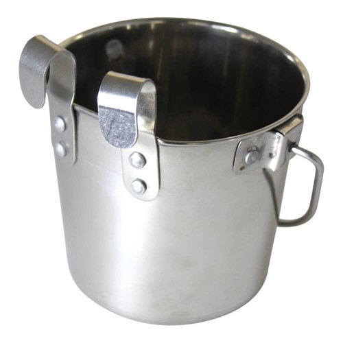 Stainless Steel Pail, Flat Sided Hook-On with Rivets 010LB-8355 - Picture 2 of 8