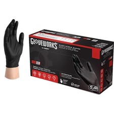 GLOVEWORKS Black Nitrile Gloves 5mil XL , 100 Count