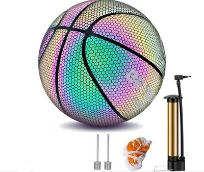 Basketball Holographic Glowing Reflective Basketball Luminous Glow Basketball