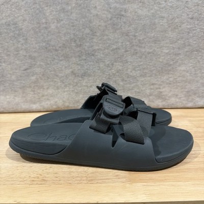 Chaco Men's 11 Chillos Slides Sandals Shoes Solid Gray Synthetic Fabric Straps