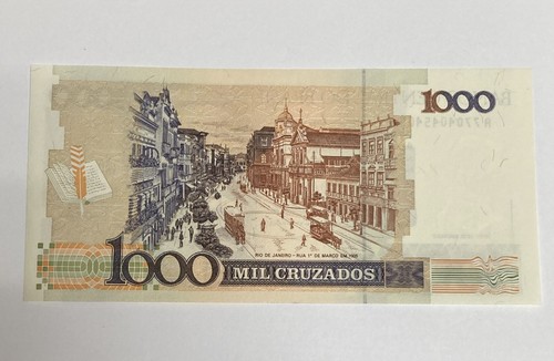 Brasile, 1000 cruzados, ND (1986-1988), P-213 (213b), UNC banconota cartamoneta - Foto 2 di 2