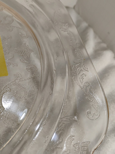 Piatto torta piedistallo vintage Indiana rosa da collezione 10 1/4” nuovo con scatola con documenti! - Foto 12 di 13