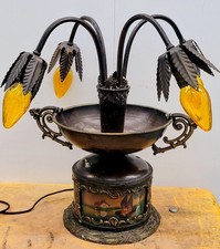 Antique Victorian Epergne Centerpiece Table Lamp Light W 4 Arms Lighted Base