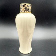 Lenox Bud Vase Floral Gold Trim Ribbed Porcelain