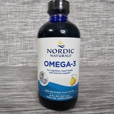 Nordic Naturals Omega 3 Liquid 8oz EXP 03/28 Lemon Fish Oil 1560 mg