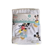 Disney Baby Mickey Mouse Flannel Fleece Throw Good Time Print 30"x36", New